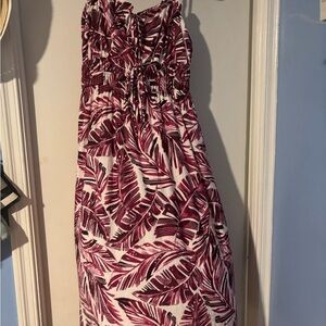 Gilli Purple Leaf Print Midi Dress